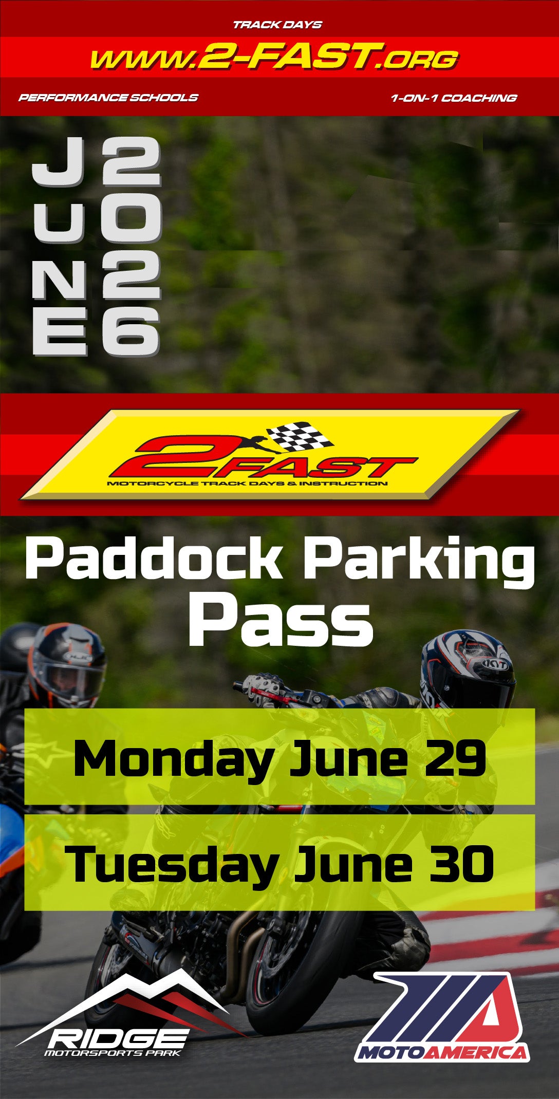 June 29 & 30 Paddock Parking Pass